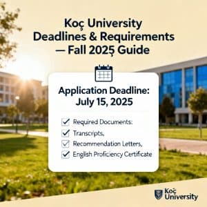 Koç University application deadlines requirements explained