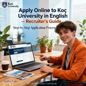 Koç University how to apply online in English