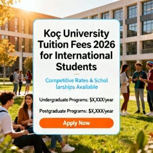 Koç University tuition fees 2026 for international students