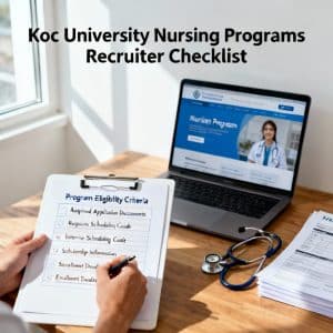 Koç University nursing programs complete checklist