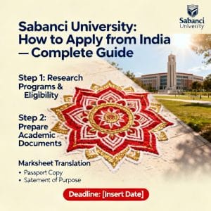Sabancı University how to apply from India