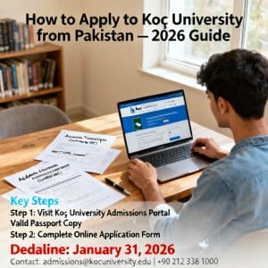 Koç University how to apply from Pakistan 2026 guide