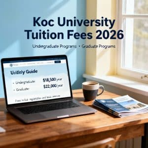 Koç University tuition fees 2026 in English