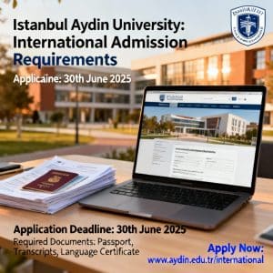 Istanbul Aydın University admission requirements for international students