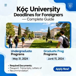 Koç University application deadlines for foreigners