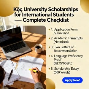 Koç University scholarships for international students complete checklist