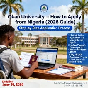 Okan University how to apply from Nigeria 2026 guide