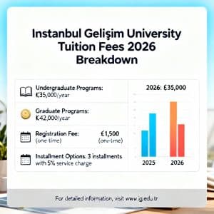 Istanbul Gelişim University tuition fees 2026 fees breakdown
