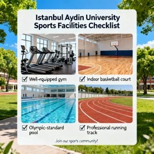 Istanbul Aydın University sports facilities complete checklist