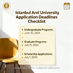 Istanbul Arel University application deadlines complete checklist