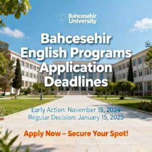 Bahçeşehir University application deadlines in English