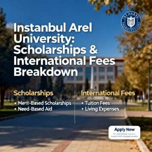 Istanbul Arel University scholarships for international students fees breakdown