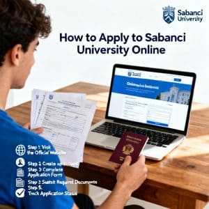 Sabancı University how to apply online in English