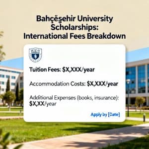 Bahçeşehir University scholarships for international students fees breakdown