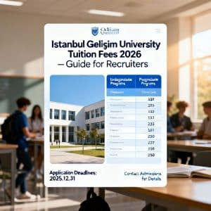 Istanbul Gelişim University tuition fees 2026 for foreigners