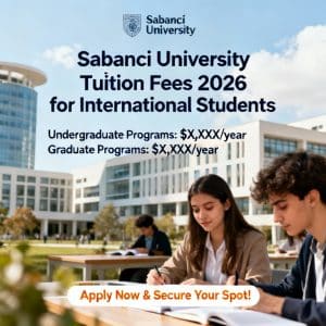 Sabancı University tuition fees 2026 for foreigners