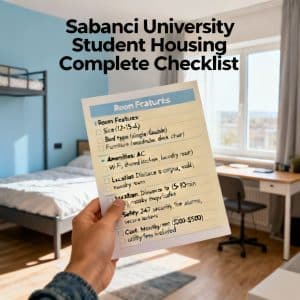 Sabancı University student housing complete checklist