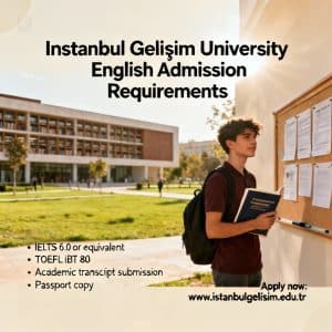 Istanbul Gelişim University admission requirements in English
