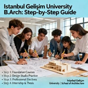 Istanbul Gelişim University architecture degrees step by step