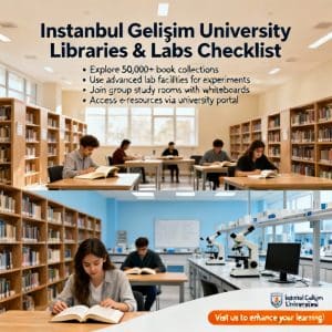 Istanbul Gelişim University libraries and labs complete checklist