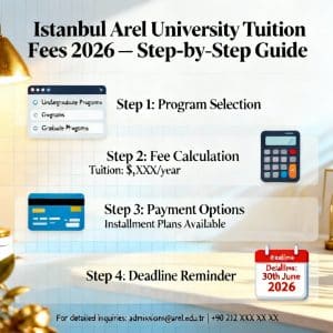 Istanbul Arel University tuition fees 2026 step by step