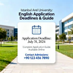 Istanbul Arel University application deadlines in English