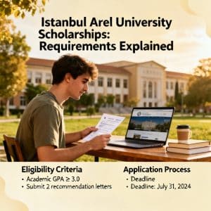 Istanbul Arel University scholarships for international students requirements explained
