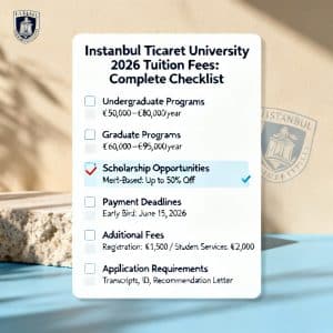 Istanbul Ticaret University tuition fees 2026 complete checklist