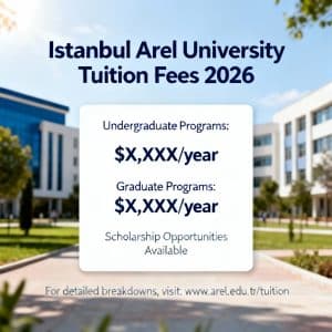 Istanbul Arel University tuition fees 2026 in English