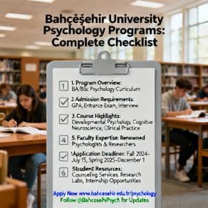 Bahçeşehir University psychology programs complete checklist
