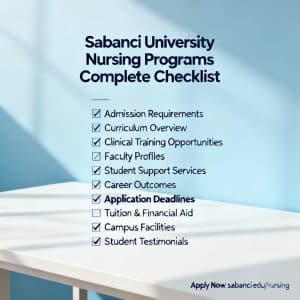 Sabancı University nursing programs complete checklist