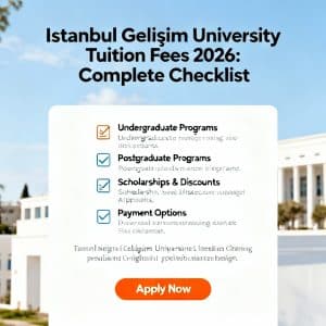 Istanbul Gelişim University tuition fees 2026 complete checklist