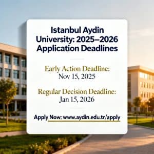 Istanbul Aydın University application deadlines updated deadlines