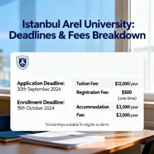 Istanbul Arel University application deadlines fees breakdown