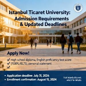 Istanbul Ticaret University admission requirements updated deadlines