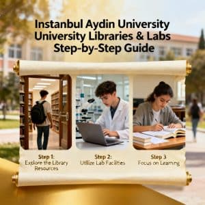 Istanbul Aydın University libraries and labs step by step