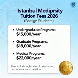 İstanbul Medipol University tuition fees 2026 for foreigners