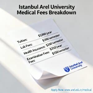 Istanbul Arel University medical faculty admission fees breakdown