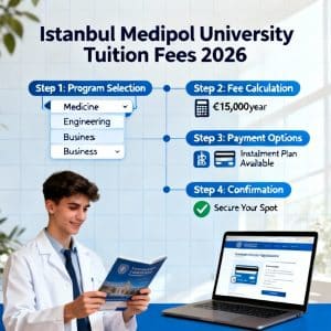 İstanbul Medipol University tuition fees 2026 step by step