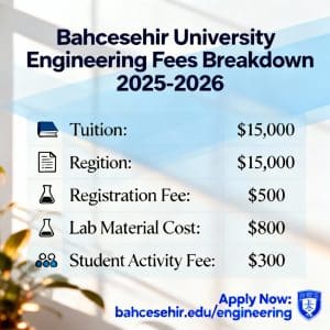 Bahçeşehir University engineering programs fees breakdown