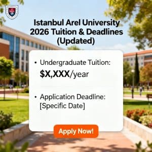 Istanbul Arel University tuition fees 2026 updated deadlines