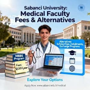 Sabancı University medical faculty admission fees breakdown