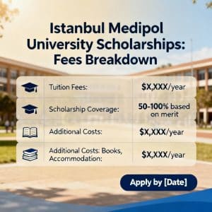 İstanbul Medipol University scholarships for international students fees breakdown