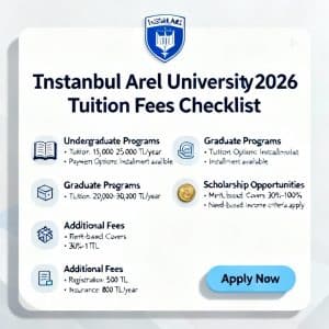 Istanbul Arel University tuition fees 2026 complete checklist