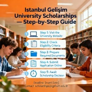Istanbul Gelişim University scholarships for international students step by step