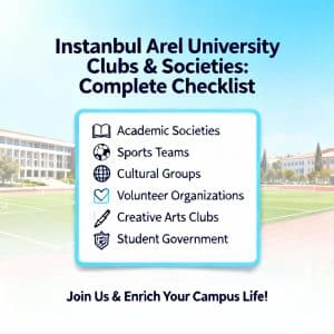 Istanbul Arel University student clubs and societies complete checklist