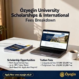 Özyeğin University scholarships for international students fees breakdown