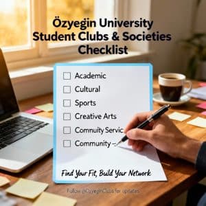 Özyeğin University student clubs and societies complete checklist