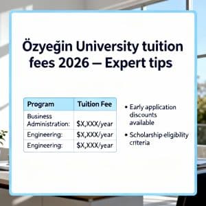 Özyeğin University tuition fees 2026 expert tips