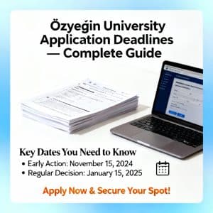 Özyeğin University application deadlines in English